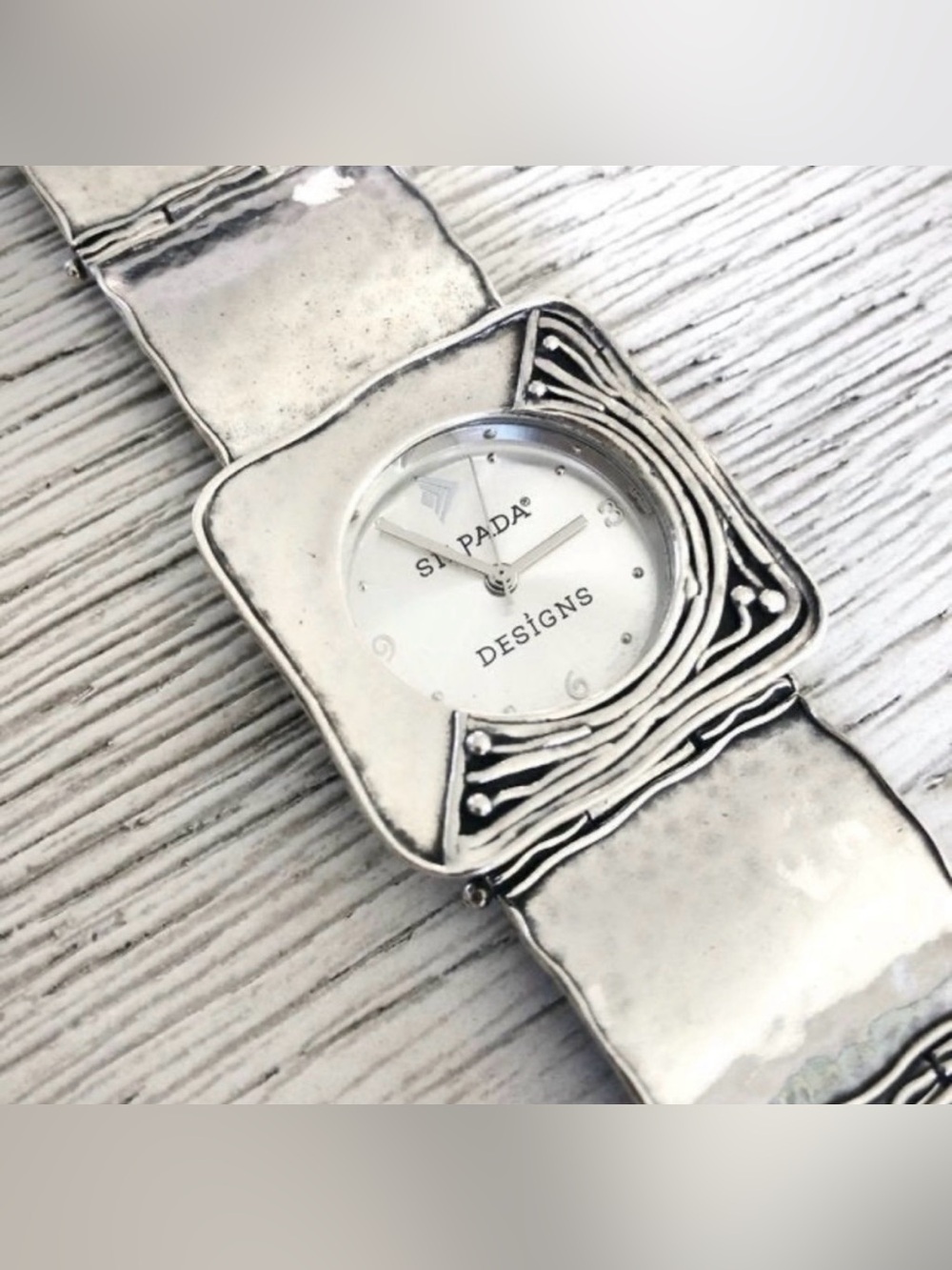 NWOT Silpada - Retired Hammered Square Link925 Sterling Silver Timepiece/Watch
